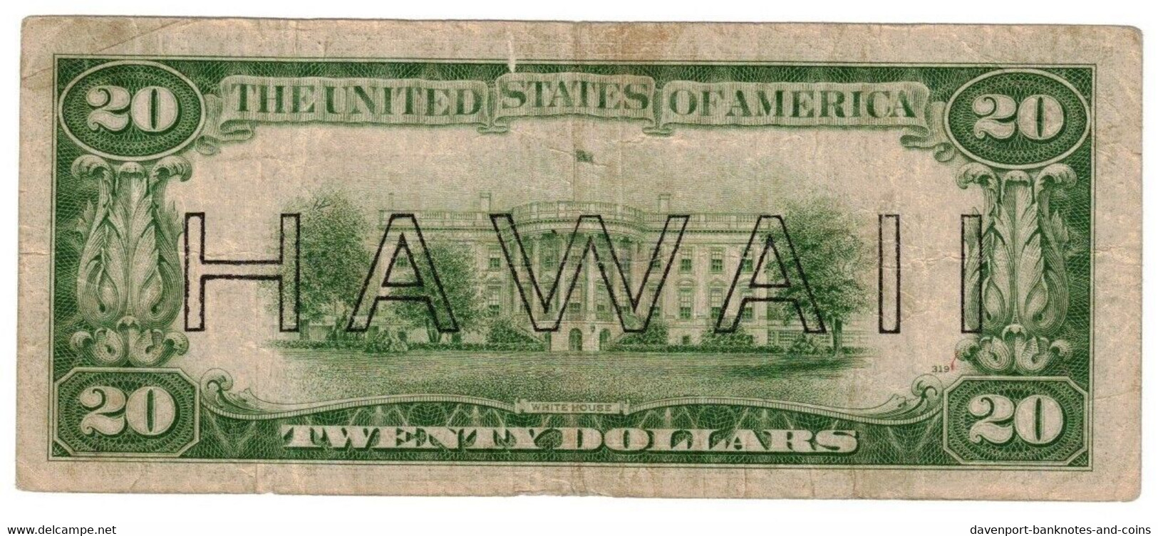 United States 20 Dollars 1934 F Federal Reserve "L-A" HAWAII Emergency Issue - Hawaii, Afrique Du Nord (1942)