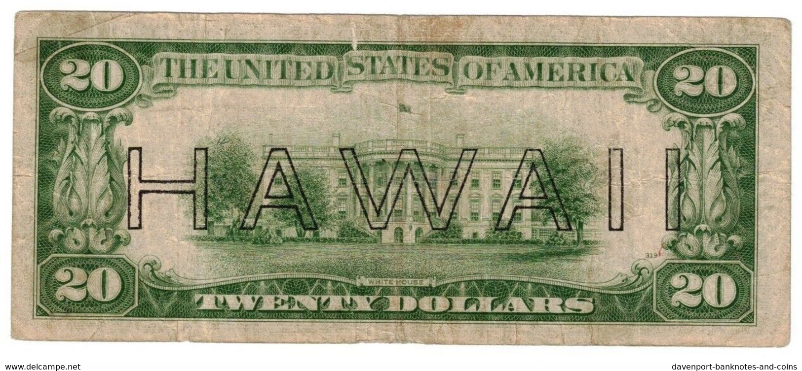 United States 20 Dollars 1934 F Federal Reserve "L-A" HAWAII Emergency Issue - Hawaii, Nord Africa (1942)