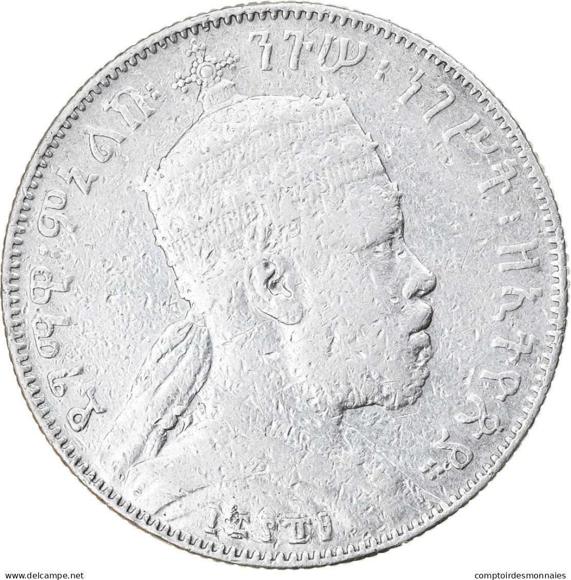 Monnaie, Éthiopie, Menelik II, 1/2 Birr, 1897, Paris, TB, Argent, KM:4 - Ethiopie