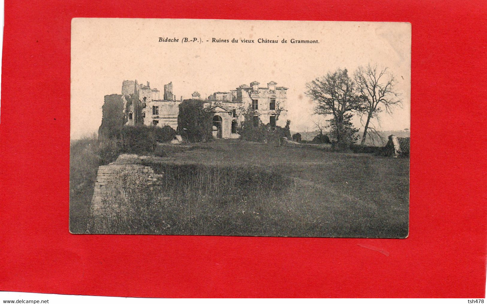 64-----BIDACHE----Ruines Du Vieux Château De Gramont---peu Courante--voir 2 Scans - Bidache