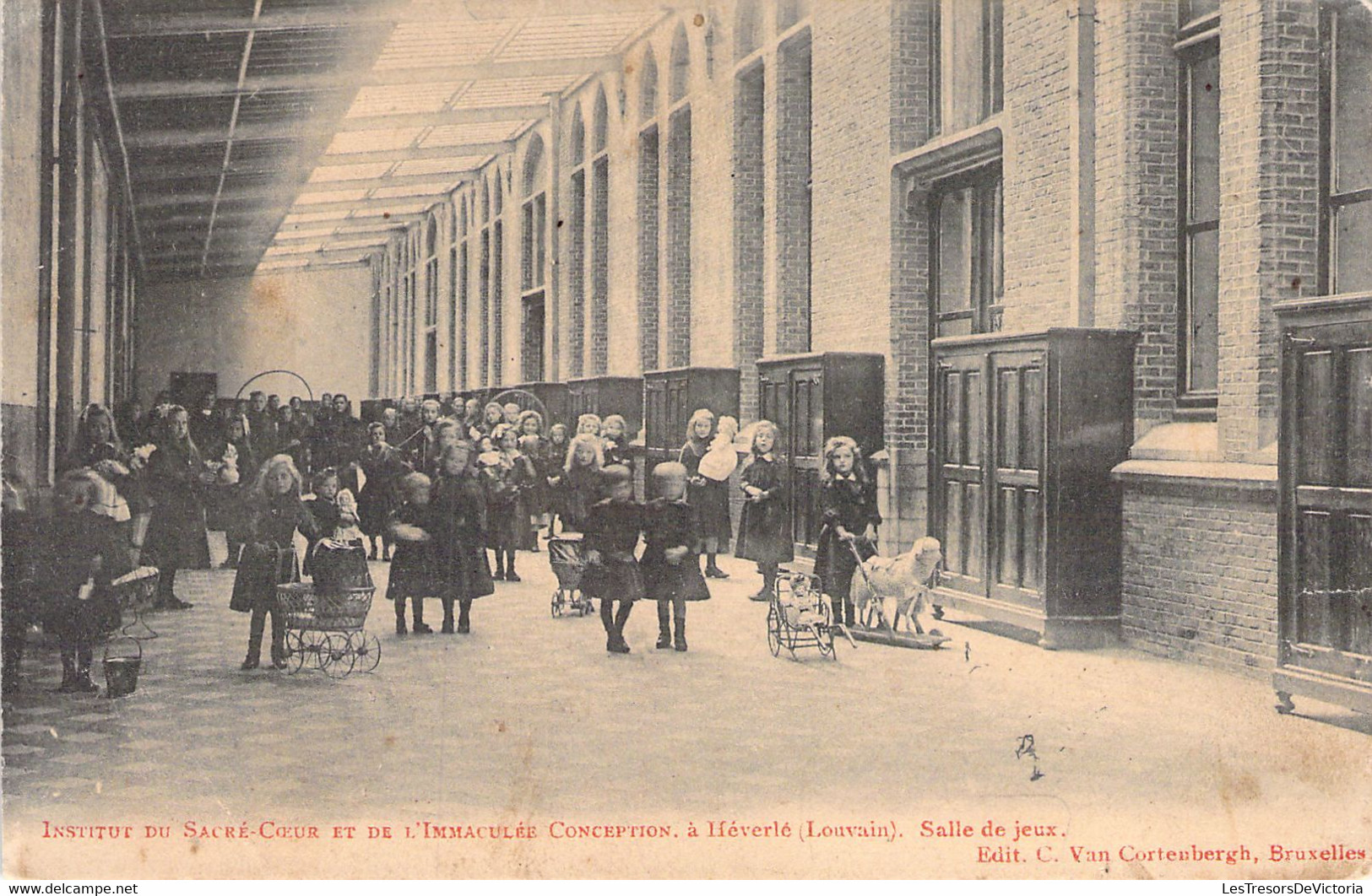 BELGIQUE - Institut Du Sacré Coeur Et De L'immaculée Conception à Héverlé LOUVAIN - Salle JEU - Carte Postale Ancienne - Autres & Non Classés