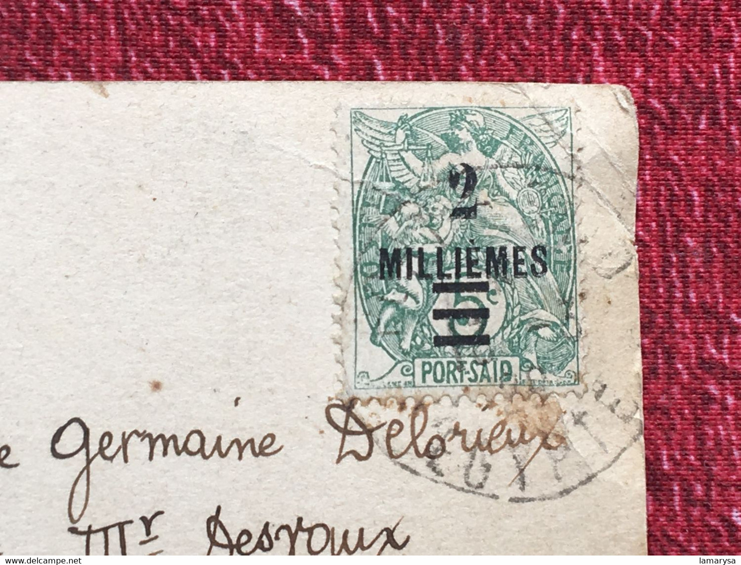 Port-Saïd France(ex-colonie Protectorat)Egypte(1899-1931)Lettre & Document-Timbre Surchargé/Carte Postale Le Caire-Tomb - Lettres & Documents
