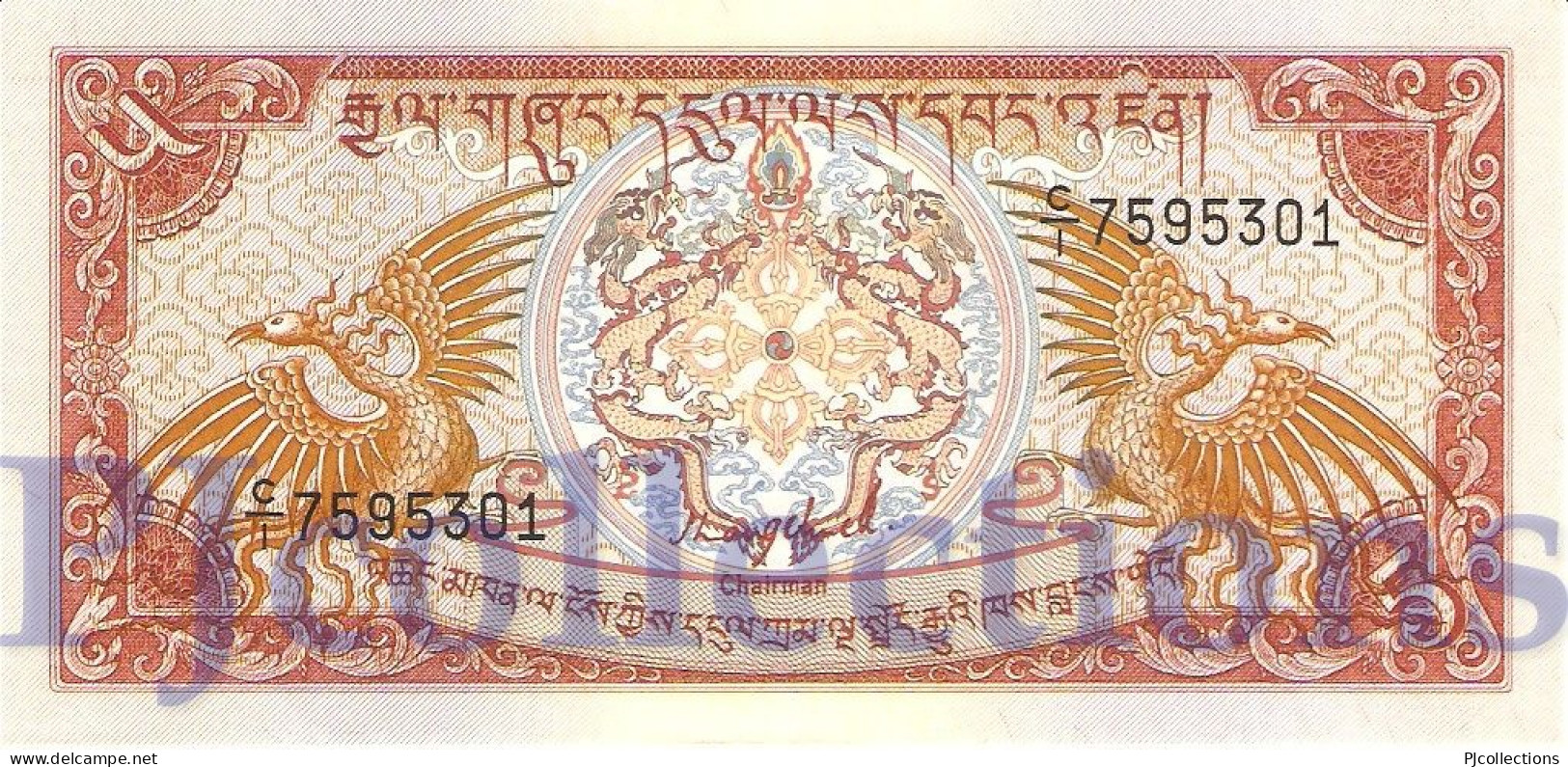 BHUTAN 5 NGULTRUM 1985 PICK 14b UNC - Bhutan