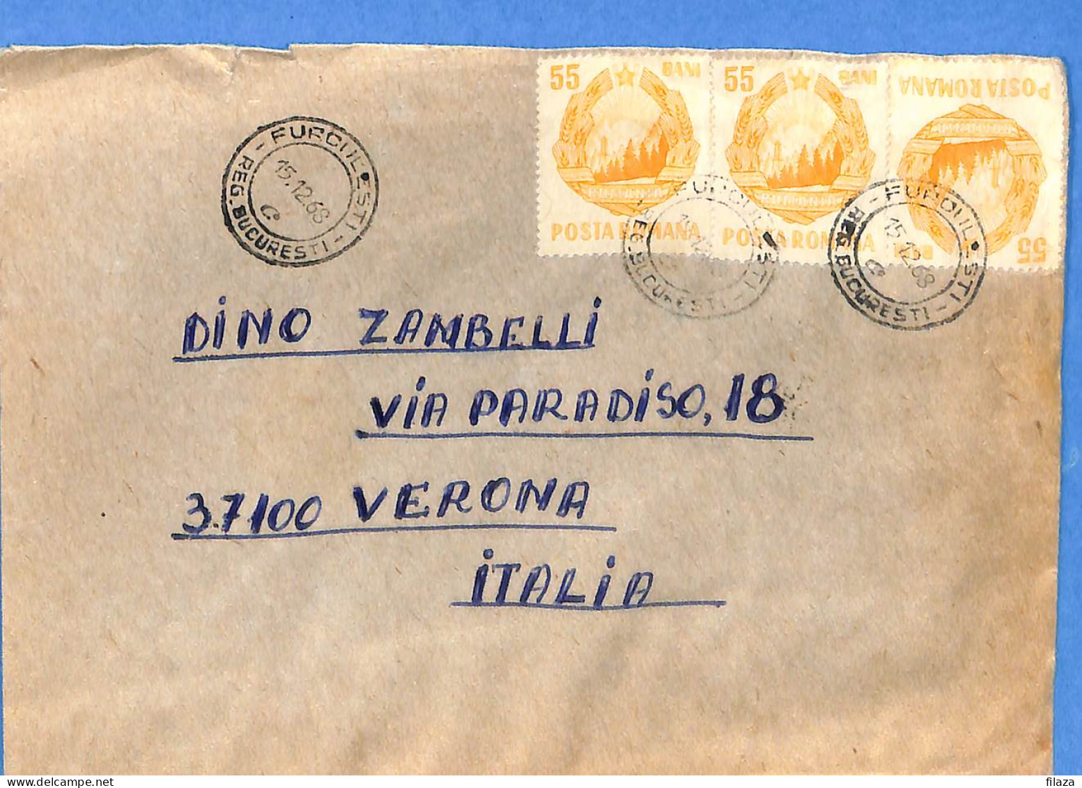 Lettre : Romania To Italy Singer DINO L00102 - Briefe U. Dokumente