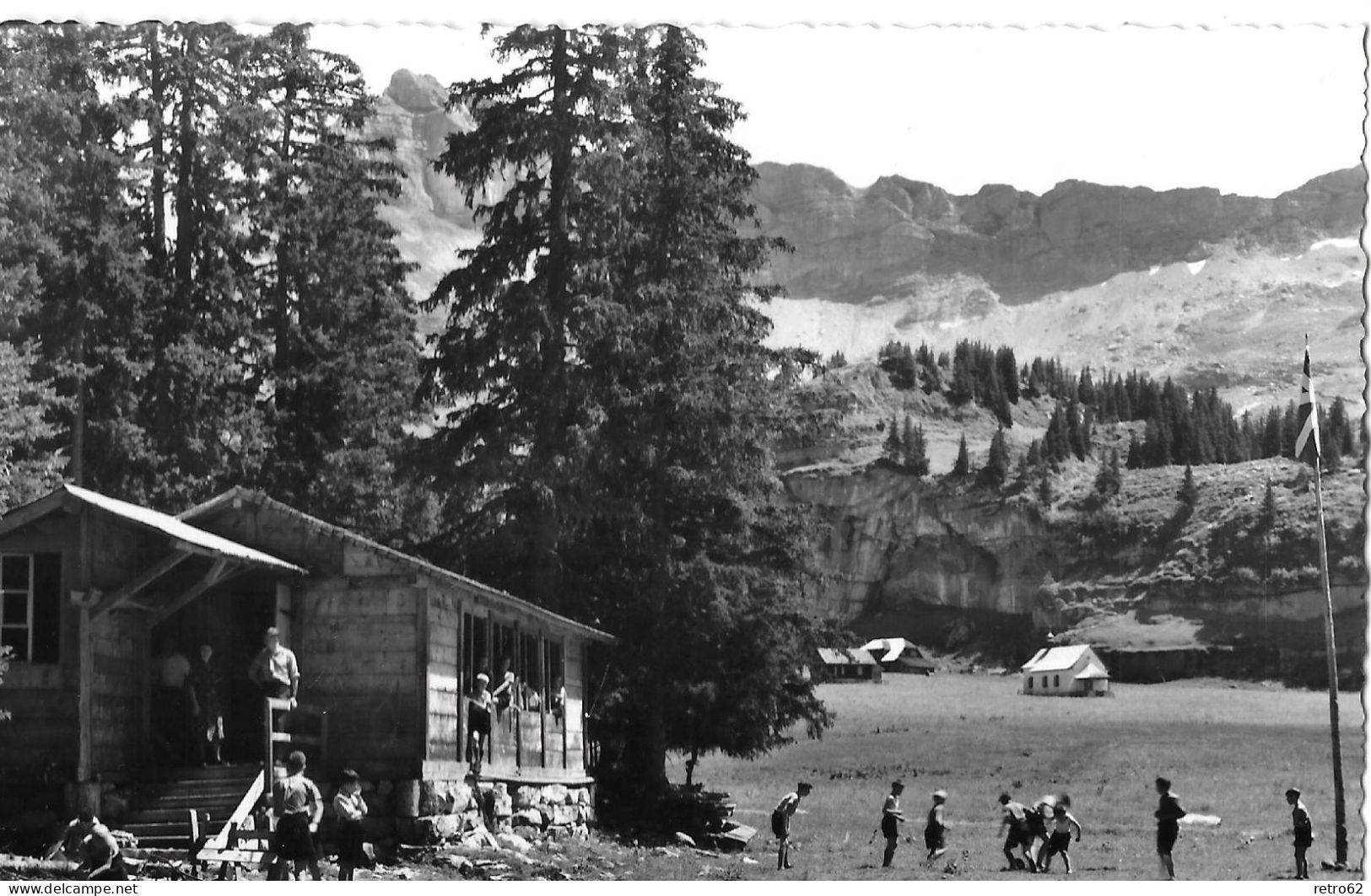 SACHSELN ► Pfadilager Älggialp Mit Stempel "Bergheim Aelggi-Alp" Fotokarte Ca.1960 - Sachseln