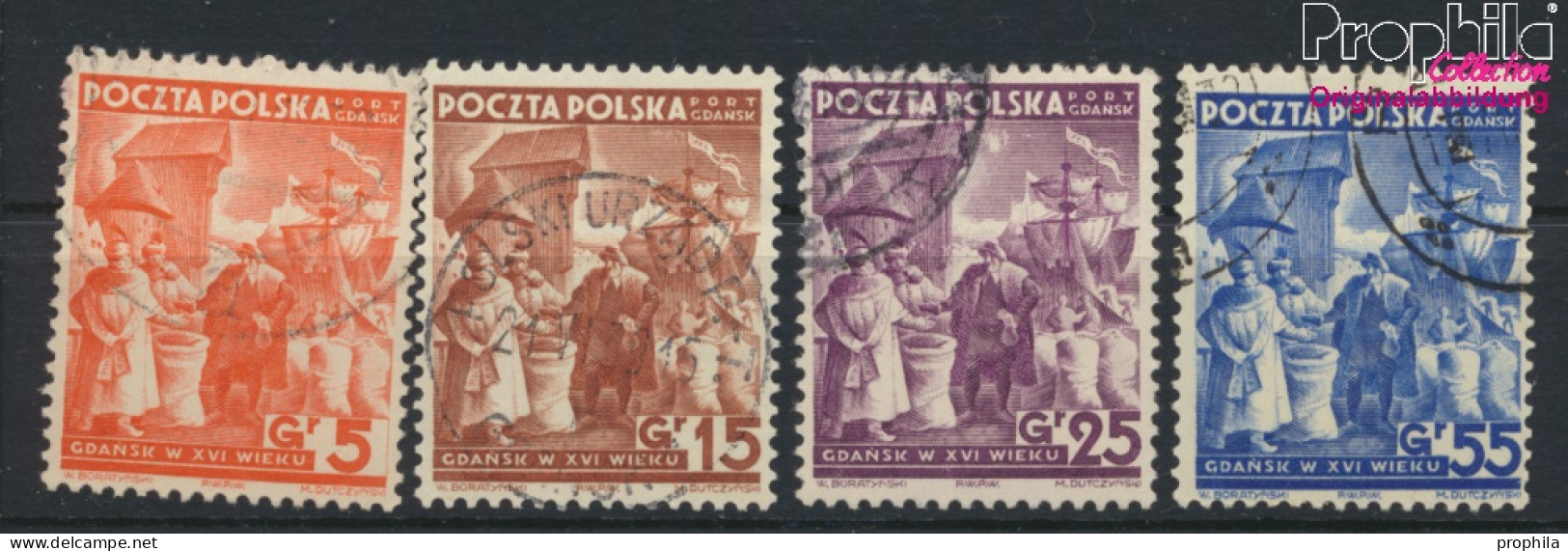 Polnische Post Danzig 34-37 (kompl.Ausg.) Gestempelt 1938 Kaufleute (9975605 - Besatzungszeit