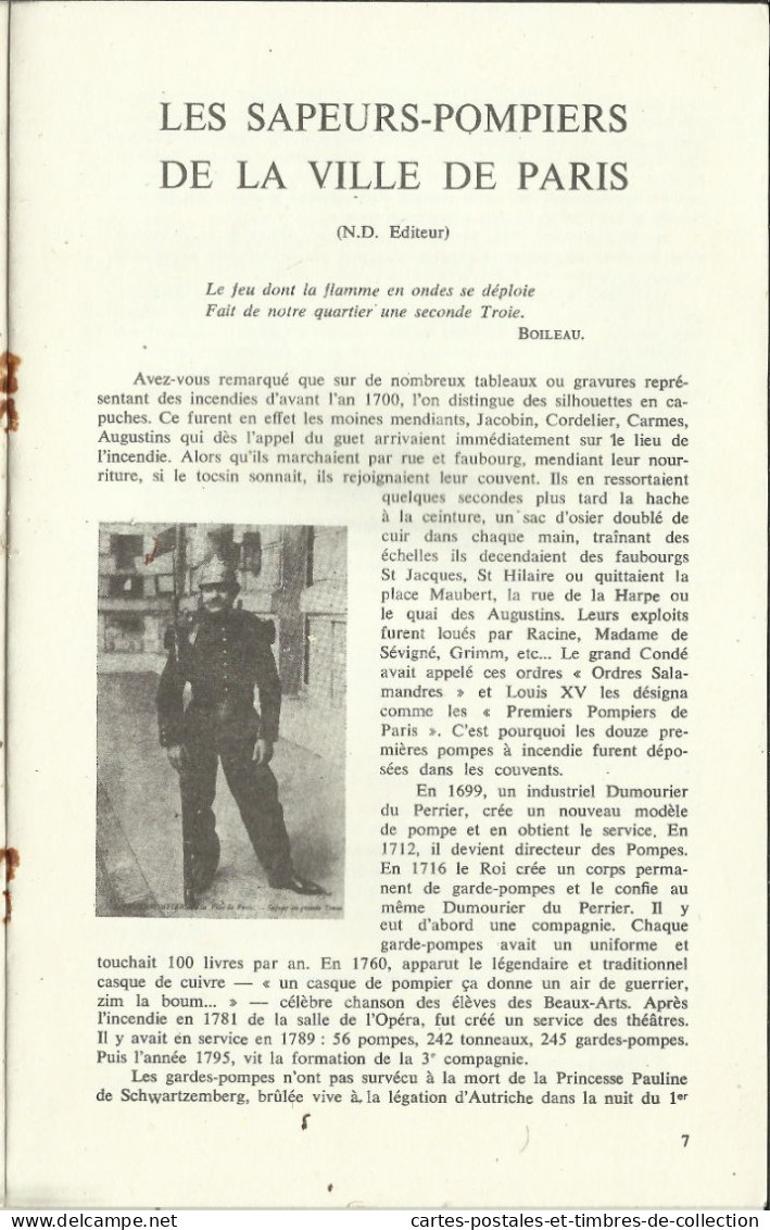 LE CARTOPHILE N°6 , Septembre 1967 , ROBINA , LES SAPEURS POMPIERS DE PARIS , ROCHEFORT , Etc... - Frans