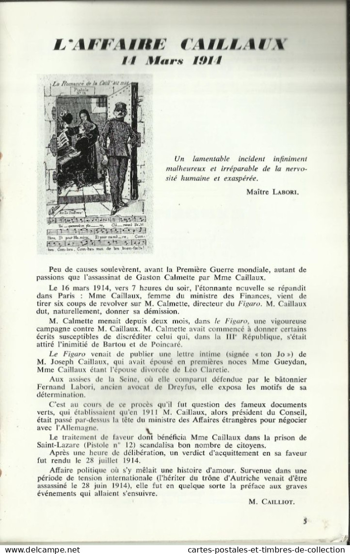LE CARTOPHILE N°27 , Décembre 1972 , L'AFFAIRE CAILLAUX 14 Mars 1914 , LES CARTES-PHILATELIE D'O. ZIEHER , Etc... - Français