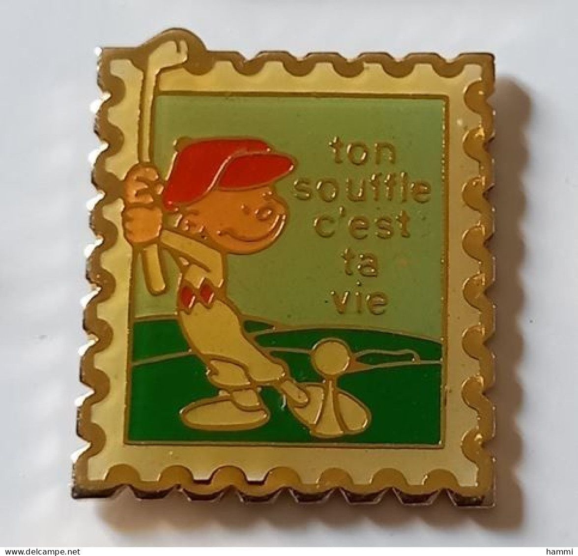 XX331 Pin's GOLF Timbre PTT Ton Souffle C'est Ta Vie La Poste Achat Immédiat - Golf