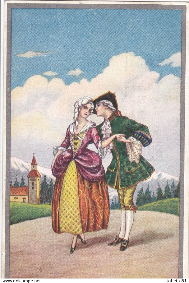 Bella Cartolina Dama E Cavaliere Busi O Corbella - Degami, Viaggiata 1930 - Busi, Adolfo