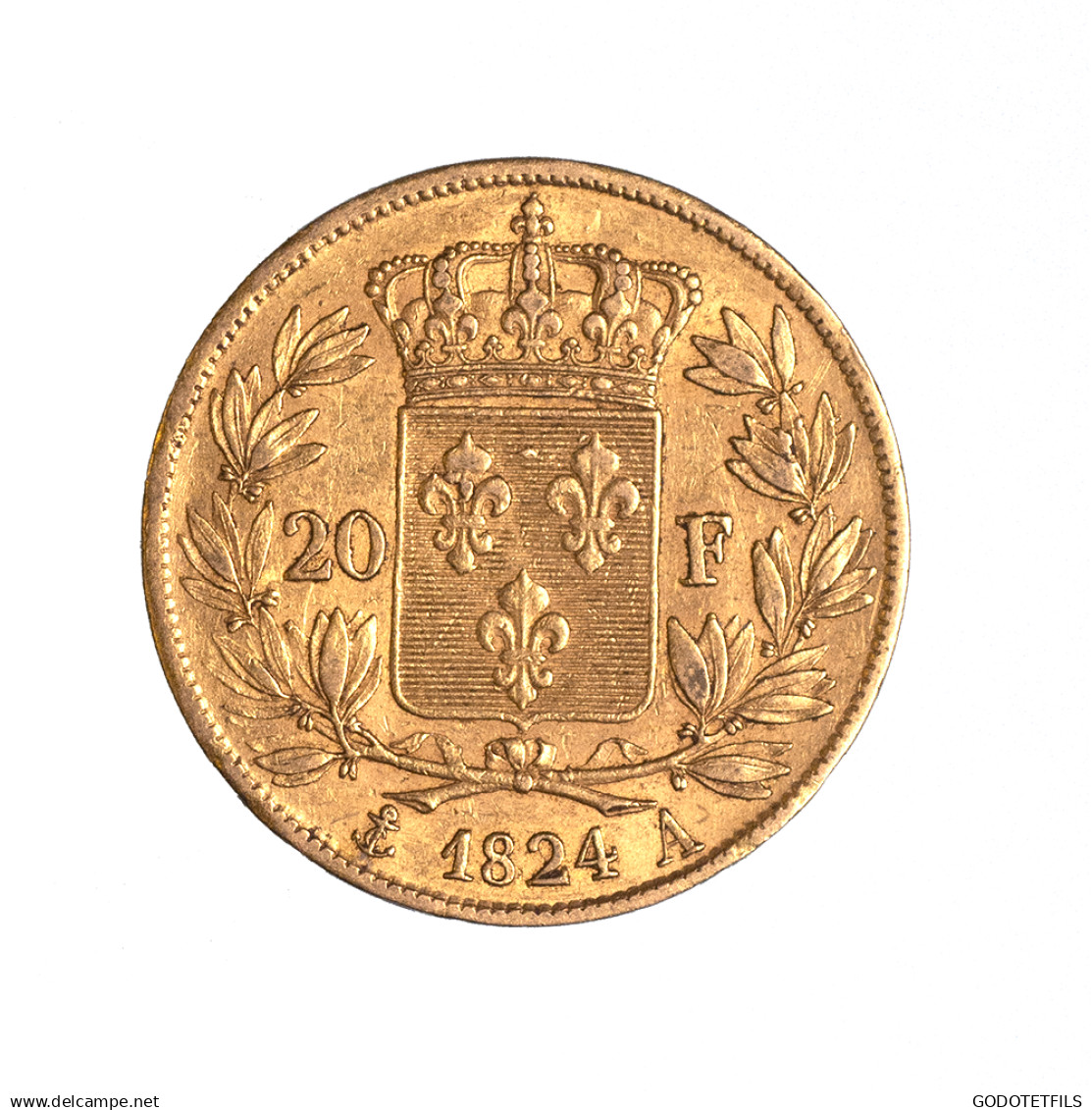 Louis XVIII-20 Francs 1824 Paris - 20 Francs (gold)