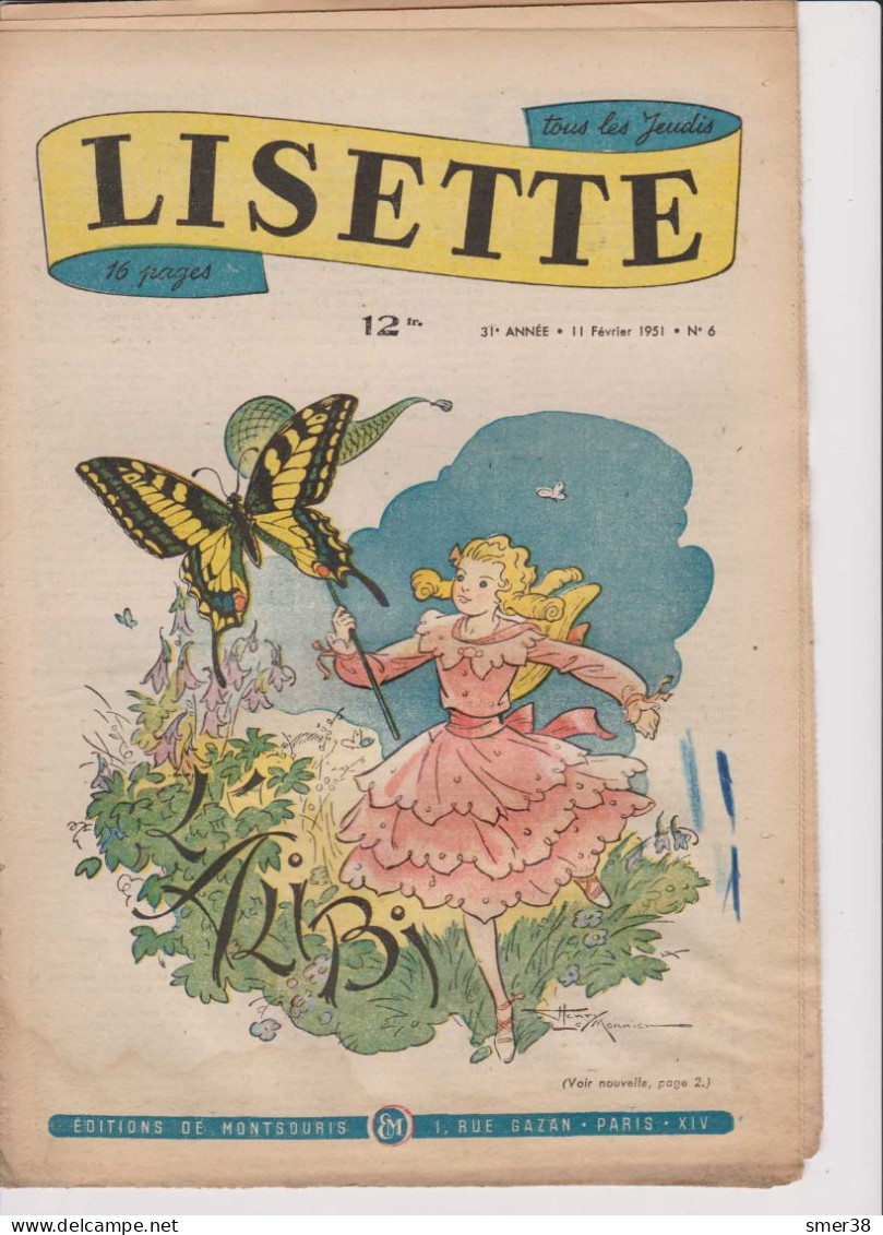 Lisette - Journal Des Fillettes  - 1951  - N°6  11/02/1951 - Lisette