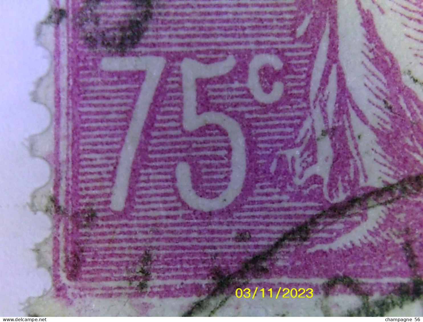 VARIETES FRANCE 1924 N° 202  SEMEUSE LIGNEE OBLITEREE