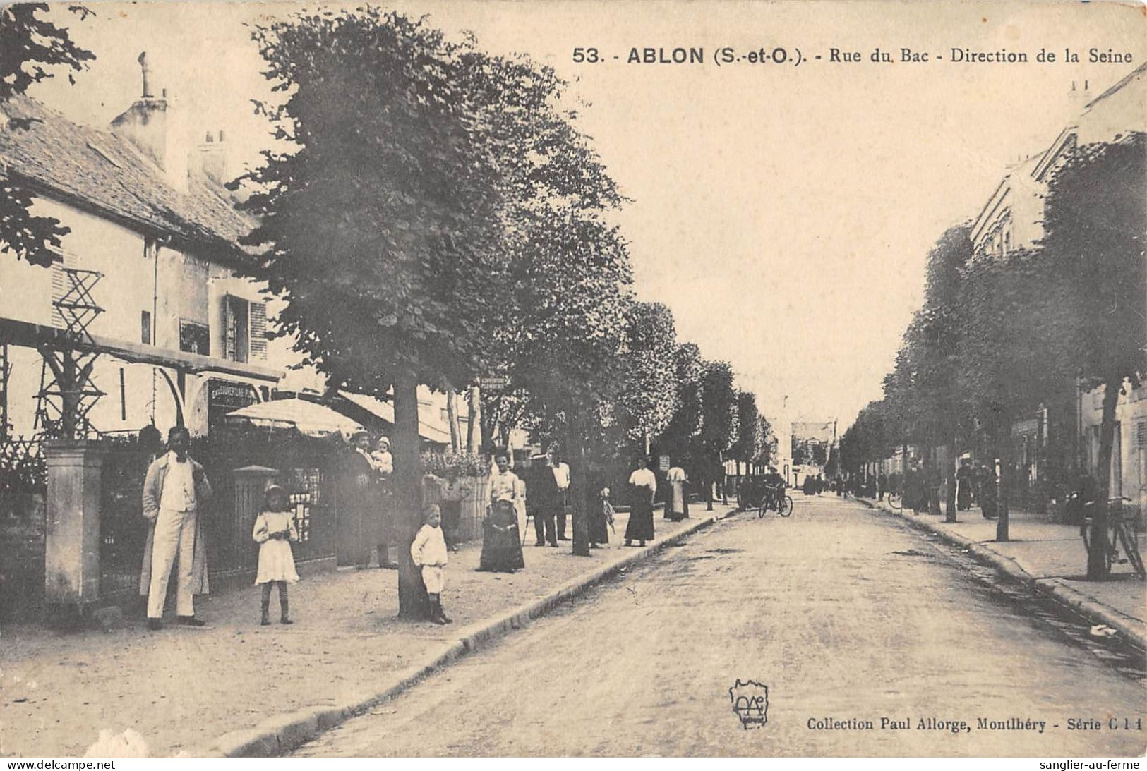 CPA 94 ABLON / RUE DU BAC / DIRECTION DE LA SEINE / Cliché Rare - Ablon Sur Seine