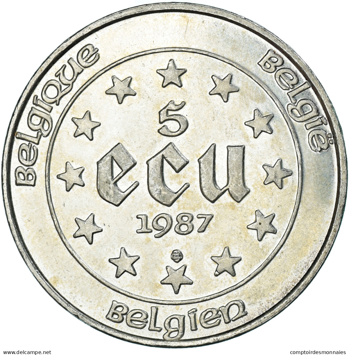 Monnaie, Belgique, 5 Ecu, 1987, SPL, Argent, KM:166 - Ecus