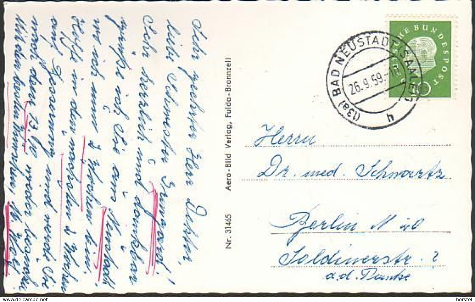 D-97616 Bad Neustadt - Saale - Badeviertel - Luftbild - Aerial View - Stamp 1959 - Mellrichstadt