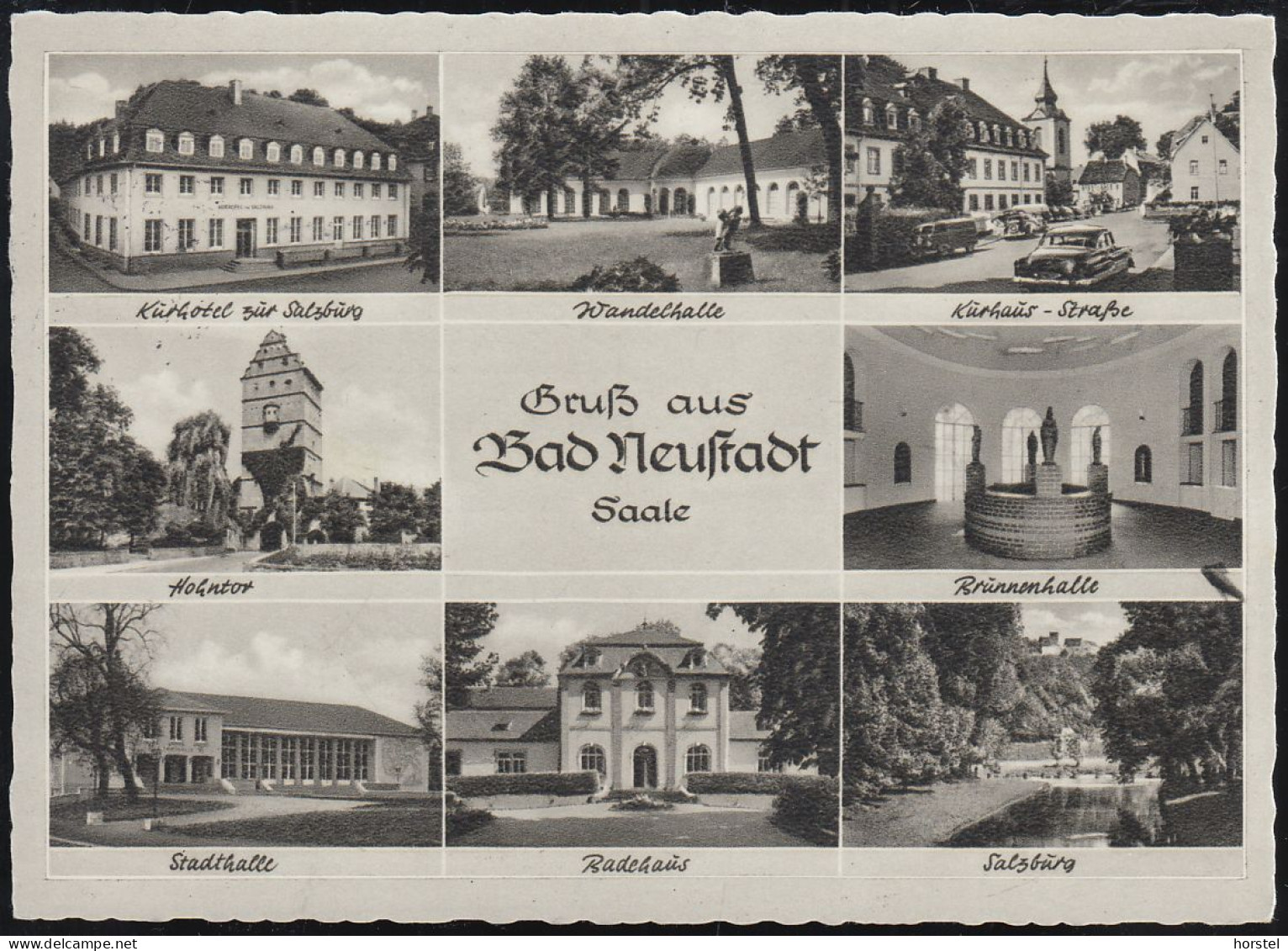 D-97616 Bad Neustadt - Saale - Alte Ansichten - Stadthalle - Cars - VW Bus - Rathaus - Nice Stamp - Mellrichstadt