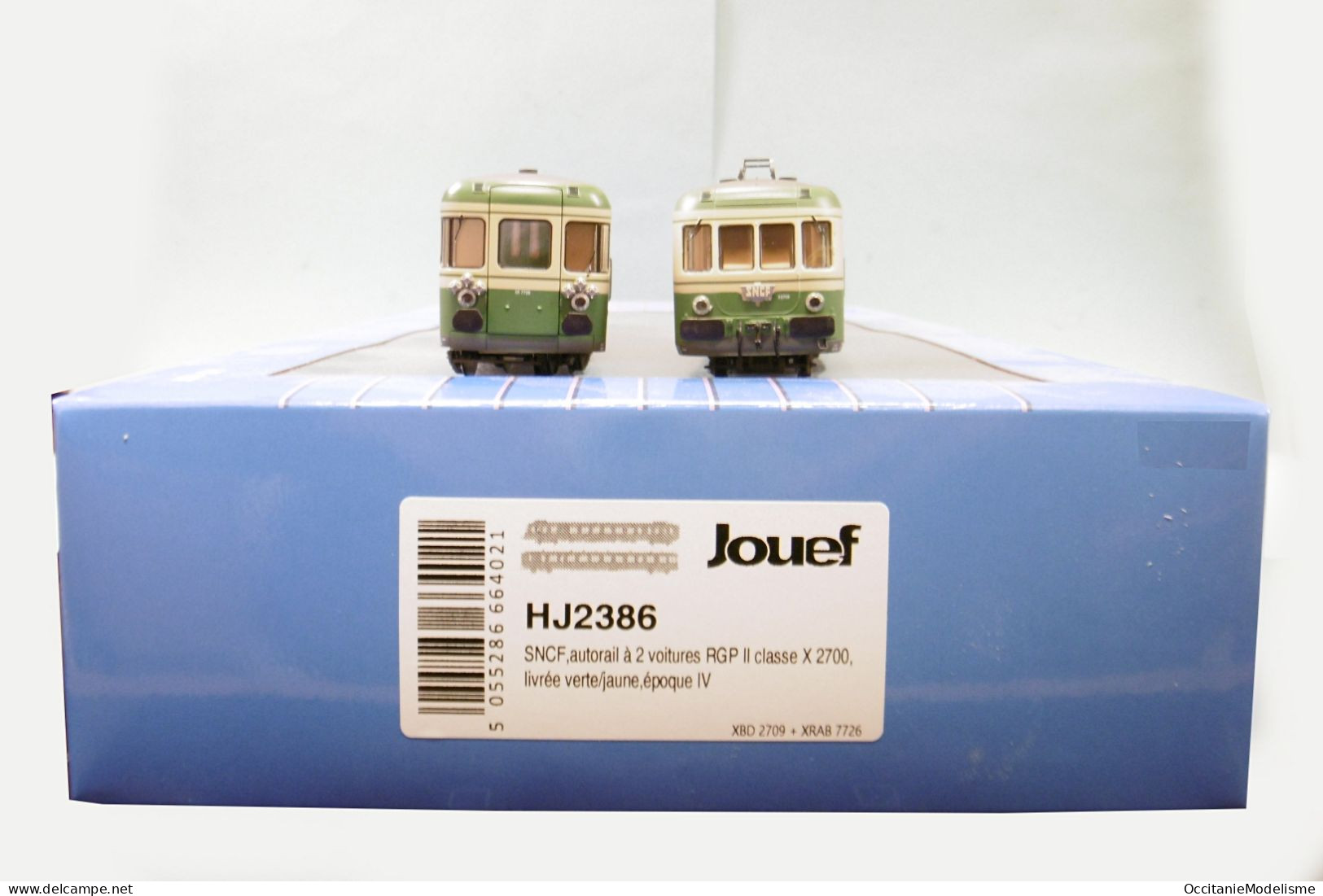 Jouef - AUTORAIL RGP II X 2709 X 2700 vert et crème ép. IV SNCF réf. HJ2386 Neuf NBO HO 1/87