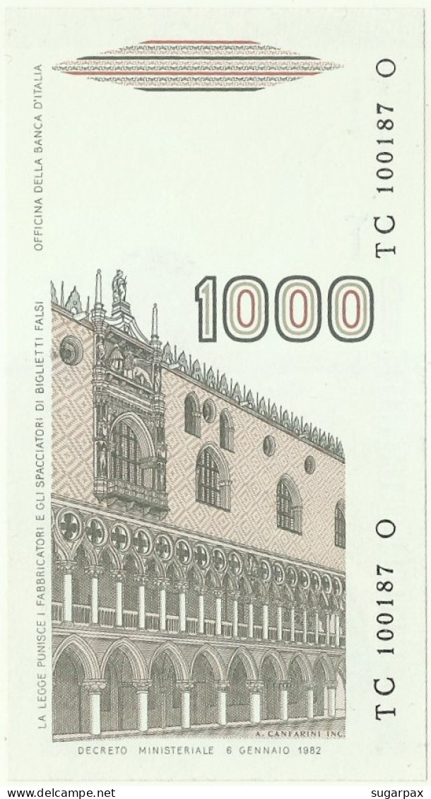 Italia - 1000 Lire - 06.01.1982 - Pick: 109.a - Unc. - Serie TC - Marco Polo - Ciampi & Stevani - 1.000 - 1.000 Lire