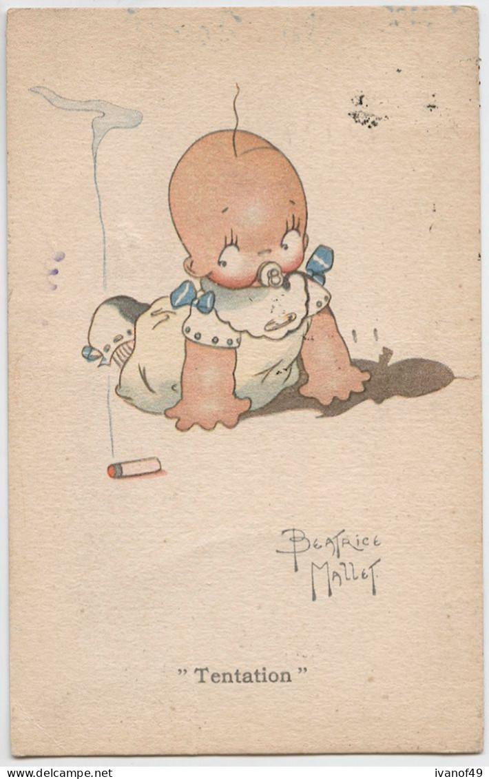 ILLUSTRATEUR Béatrice MALLET - CPA - Tentation - Bébé, Cigarette - Mallet, B.