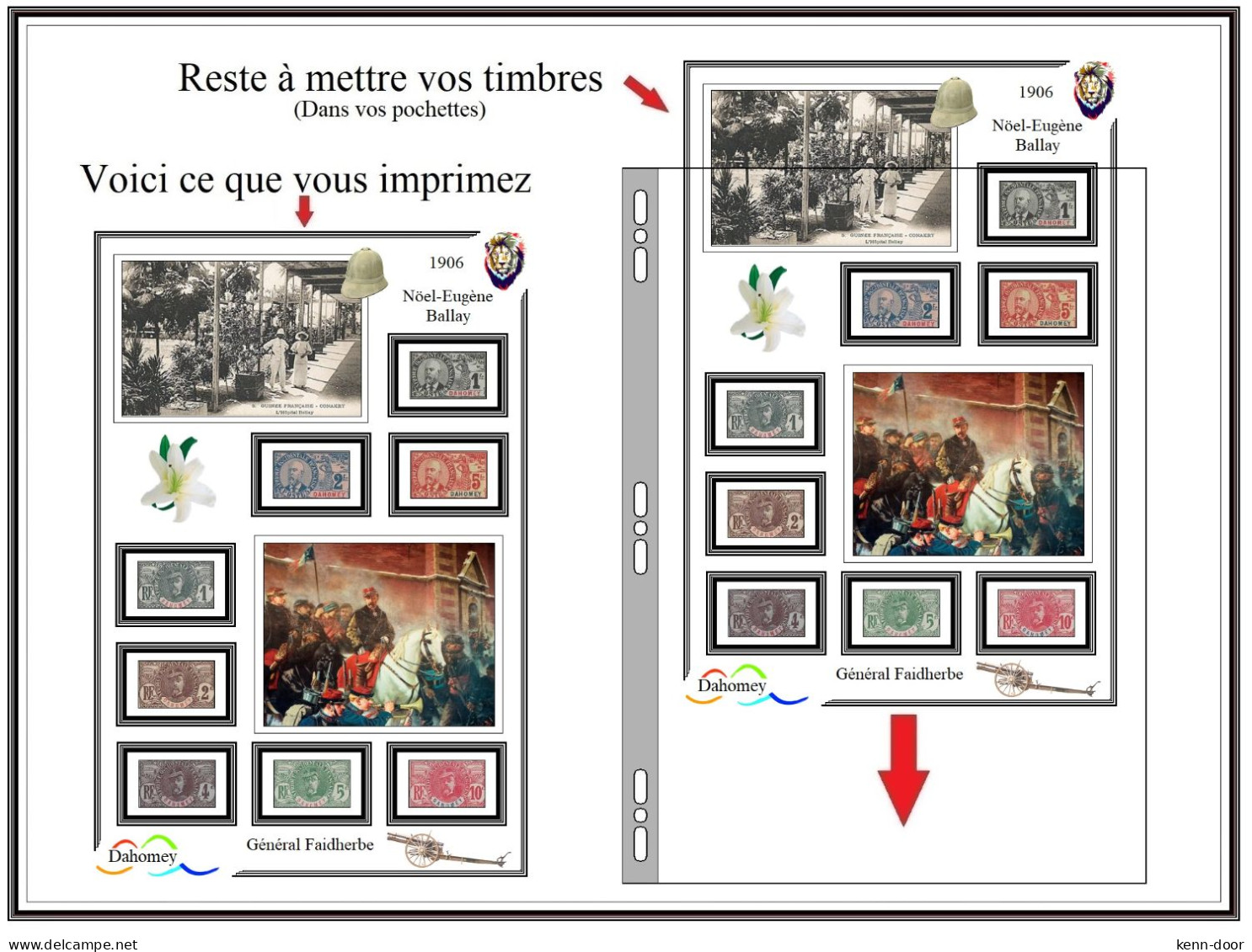 Album de timbres à imprimer   LE DAHOMEY