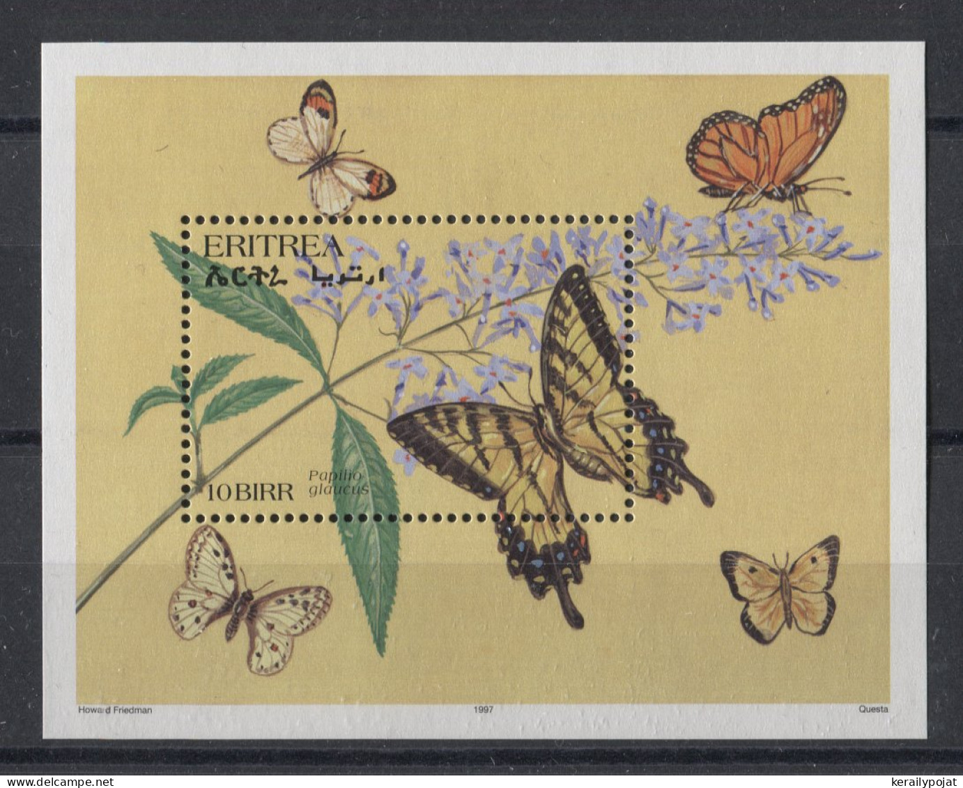 Eritrea - 1997 Butterflies Block (1) MNH__(TH-13780) - Erythrée
