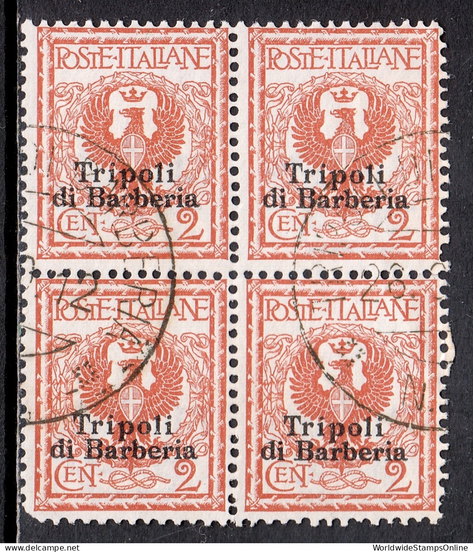 Italy (Offices In Tripoli)  - Scott #3 - Blk/4 - Used - Rnd. Cnr. LL - SCV $12 - Other & Unclassified
