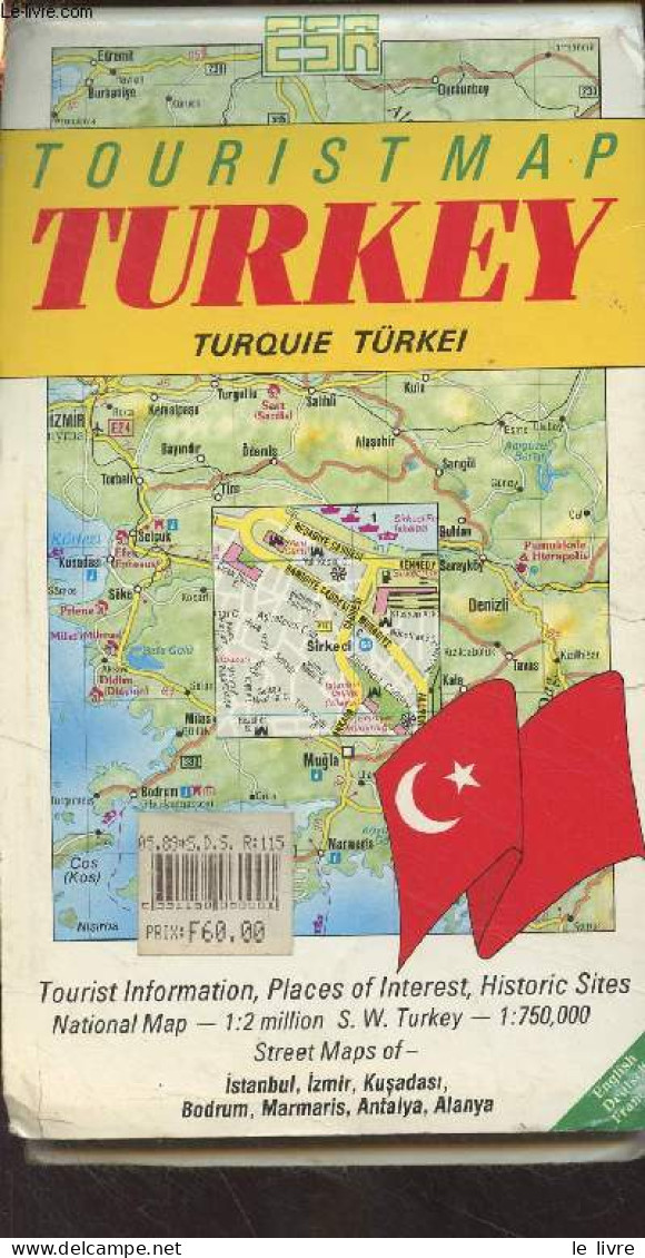 Tourist Map Turkey (Turquie/Türkei) Tourist Information, Places Of Interest, Historic Sites - National Map, 1:2 Million - Maps/Atlas