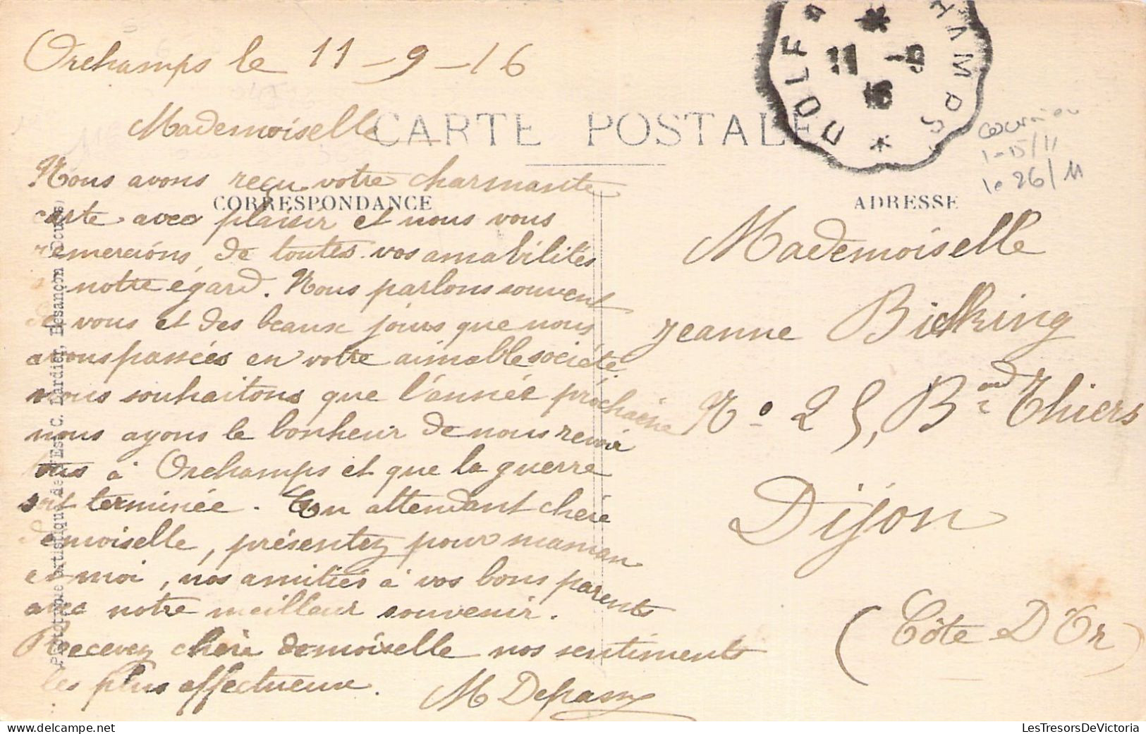FRANCE - 39 - ORCHAMPS - Place Et Puits - Carte Postale Ancienne - Altri & Non Classificati
