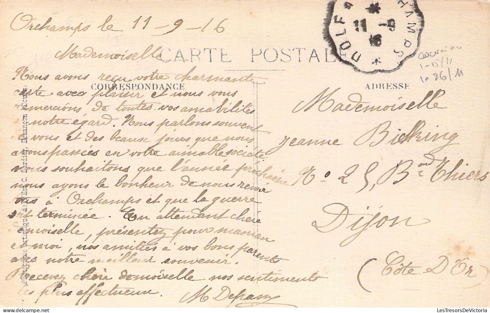 FRANCE - 39 - ORCHAMPS - Place Et Puits - Carte Postale Ancienne - Other & Unclassified