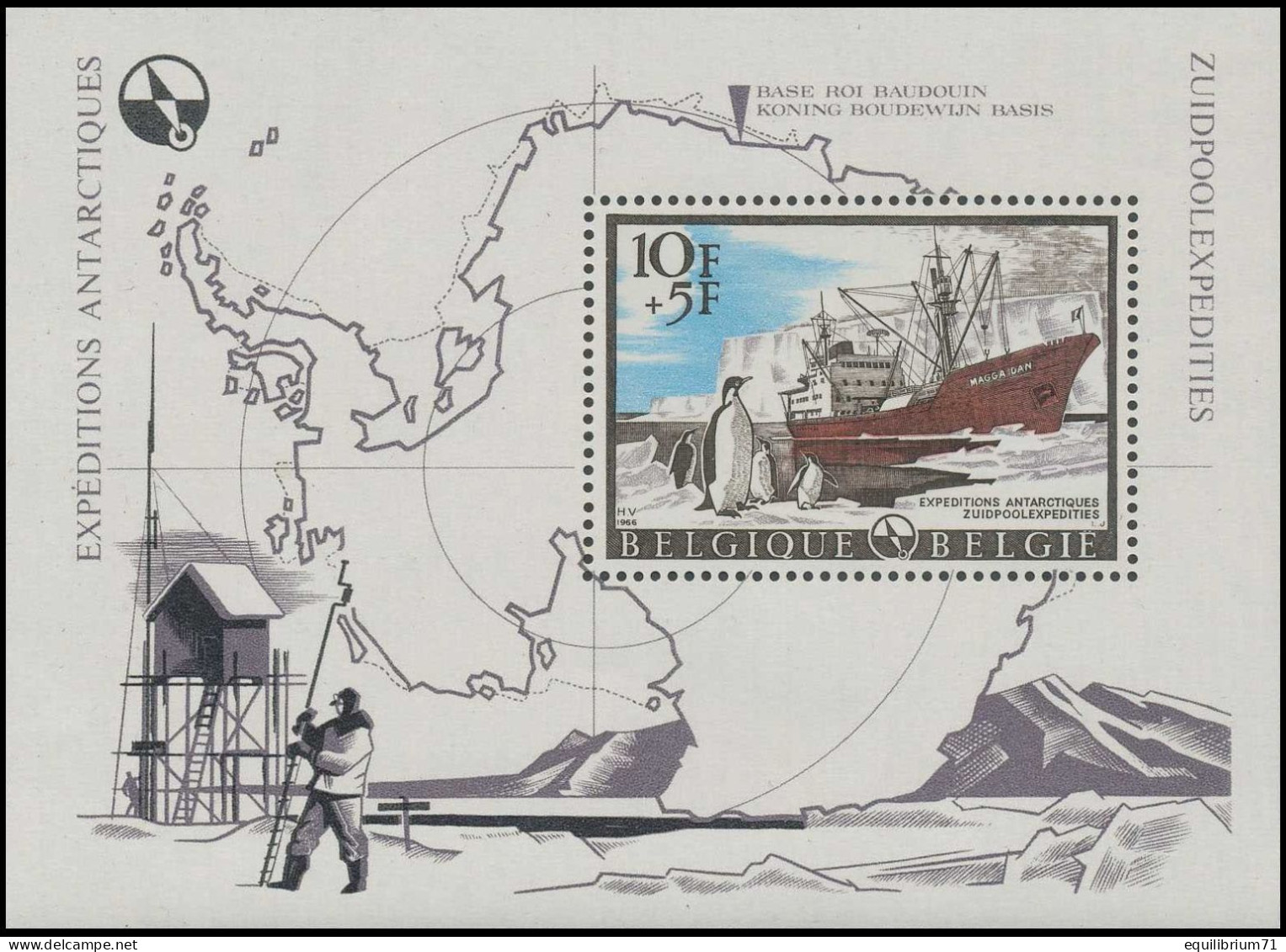 BL42**(1394) - Expéditions Antarctiques / Zuidpoolexpedities / Antarktis-Expeditionen / Antarctic Expedition - BELGIQUE - Antarktischen Tierwelt