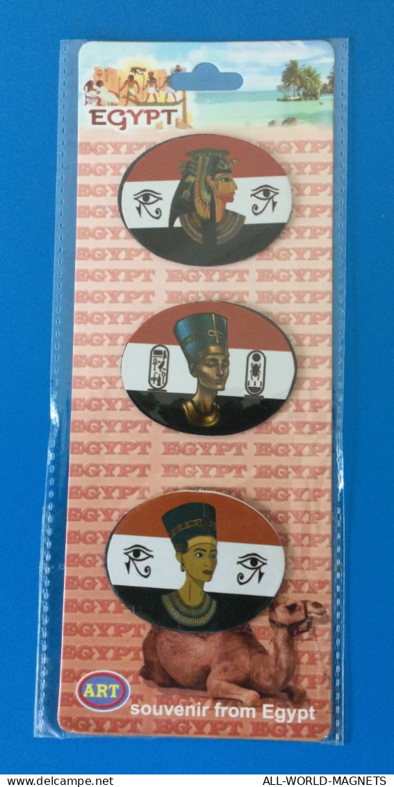 Set Lot Of 3 Different Egypt Fridge Magnets, Souvenirs From Egypt - Tourism