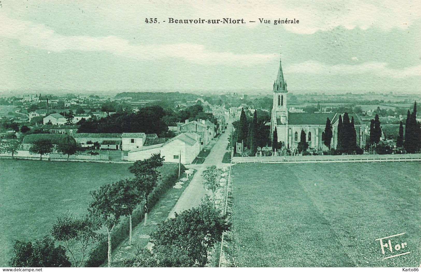 Beauvoir Sur Niort * Route Et Vue Générale Du Village - Beauvoir Sur Niort