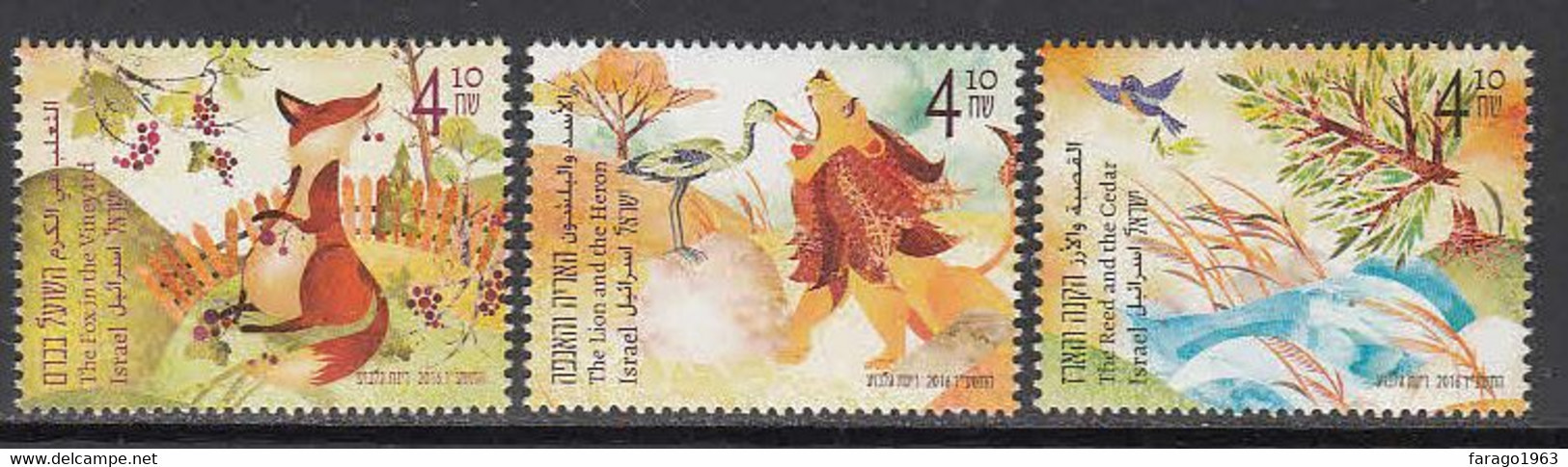 2016 Israel Children's Stories Fables  Complete Set Of 3 MNH @ BELOW FACE VALUE - Ungebraucht (ohne Tabs)