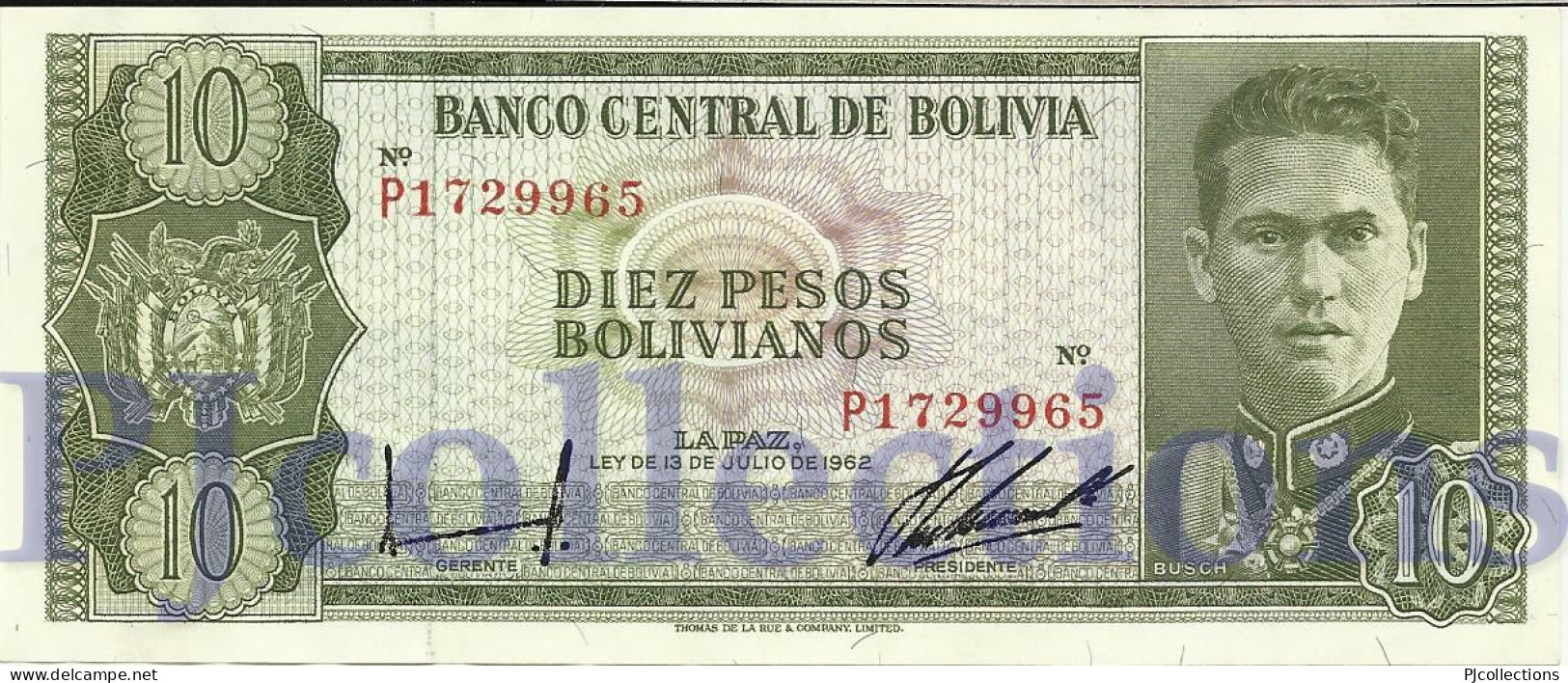LOT BOLIVIA 10 BOLIVANOS 1962 PICK 154a XF+ X 5 PCS - Bolivie