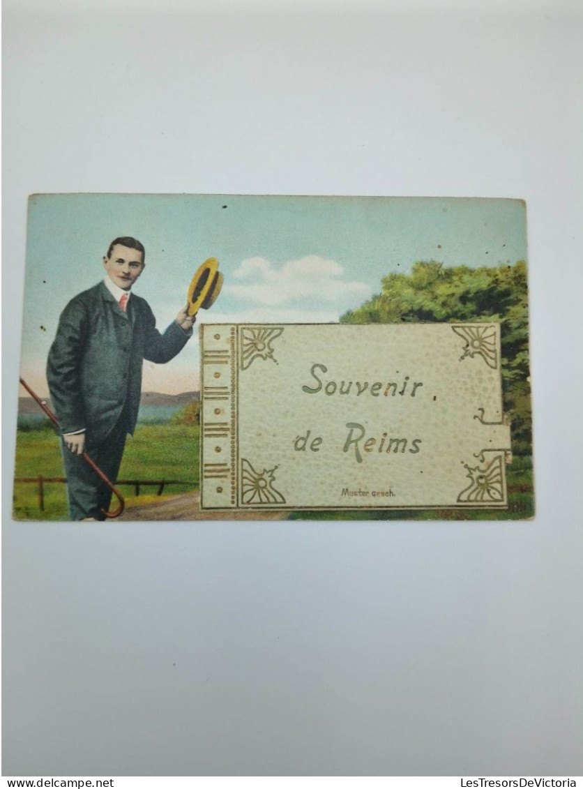 Fantaisies - Carte Système - Souvenir De Reims - Muster Gesch  - Carte Postale Ancienne - Dreh- Und Zugkarten