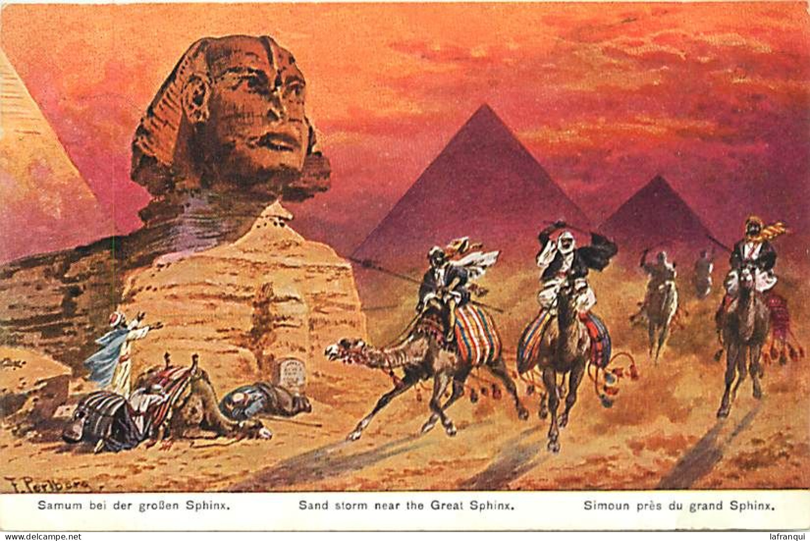 Pays Div-ref CC780-egypte -egypt -illustrateurs-illustrateur Perlberg -orientalisme -orient -simoun Pres Du Grand Sphinx - Sphinx