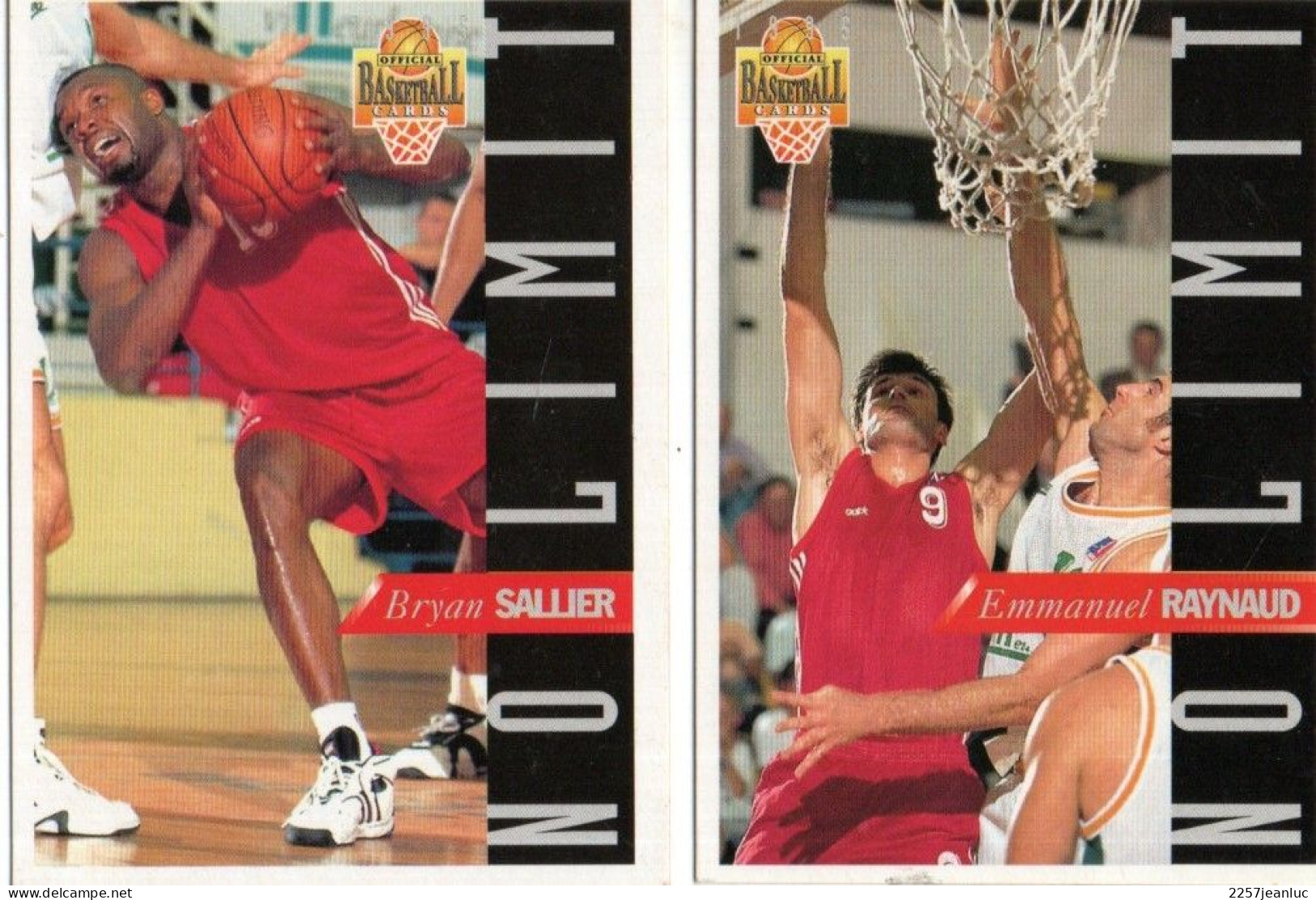 2 Cartes  Panini N:13 Emmanuel Raynaud & N:16 - Bryan Sallier Basket Ball - Equipe  Le Mans Sarthe - - Basketball