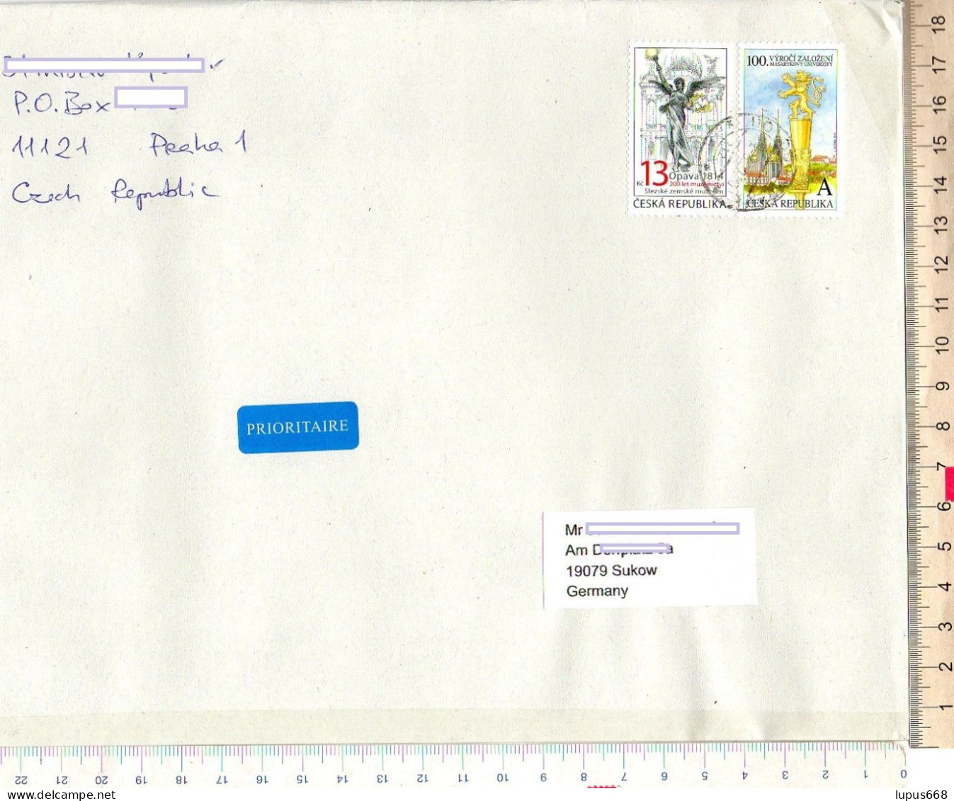 Tschechische Republik 2014, 2019  Brief/ Letter 50g Von PRAHA/ PRAG Nach Deutschland - Covers & Documents