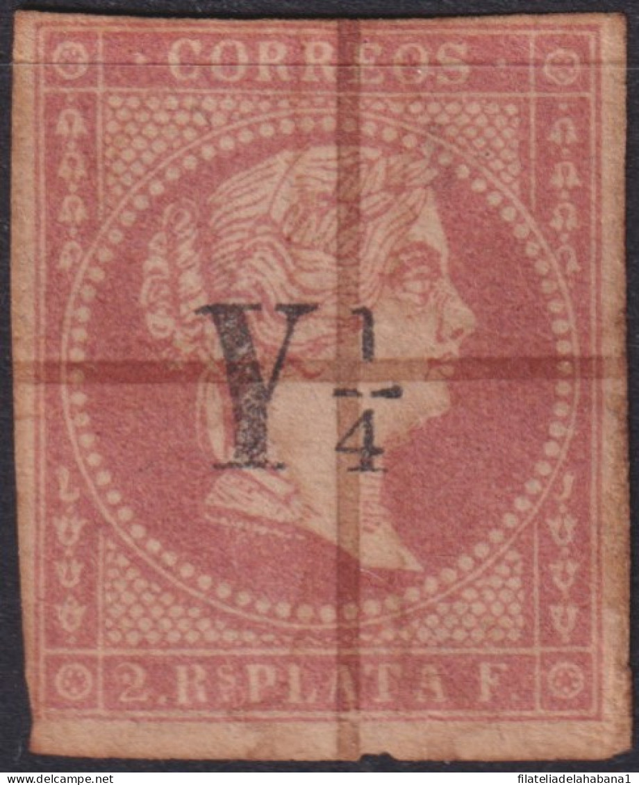 1860-115 CUBA ANTILLAS ESPAÑA SPAIN 1860 Y 1/4 INTERNAL MAIL PHILATELIC FORGUERY FALSO FILATELICO PARA ESTUDIO. - Prefilatelia