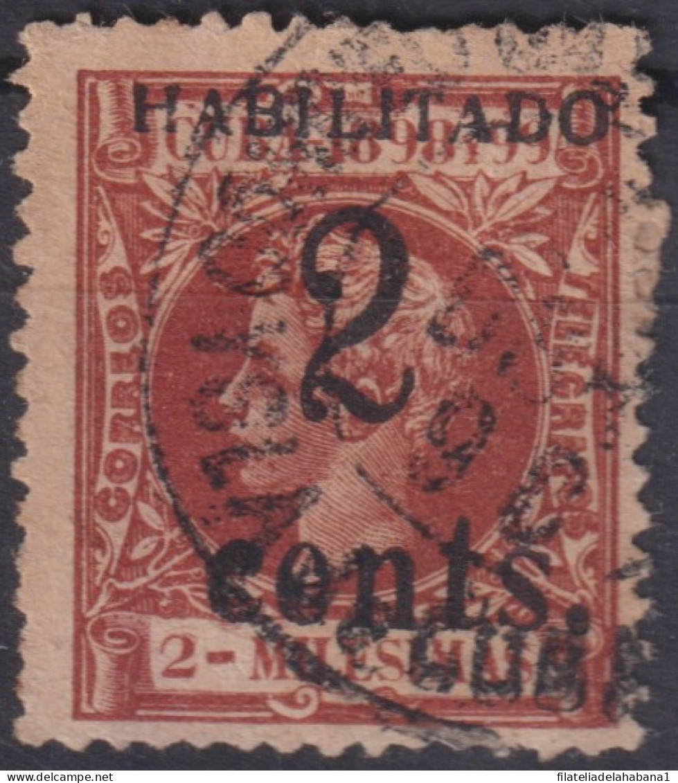 1899-660 CUBA US OCCUPATION 1899 2c S 2ml FIRST ISSUE PUERTO PRINCIPE. SMALL “2” DANGEROUS PHILATELIC FORGUERY FALSO. - Gebraucht