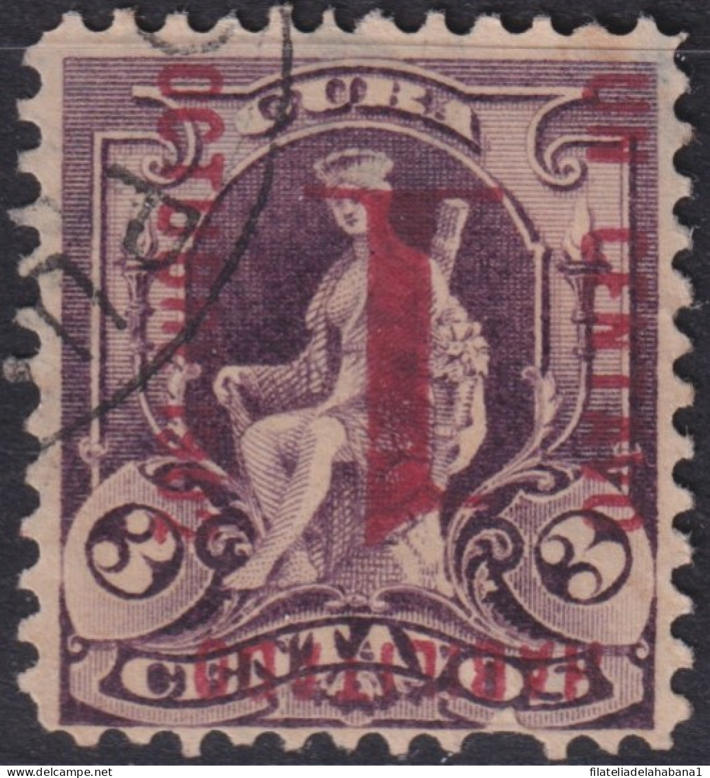 1902-157 CUBA REPUBLICA 1902 1c S. 3c INVERTED OVERPRINT FORGERY. - Gebraucht