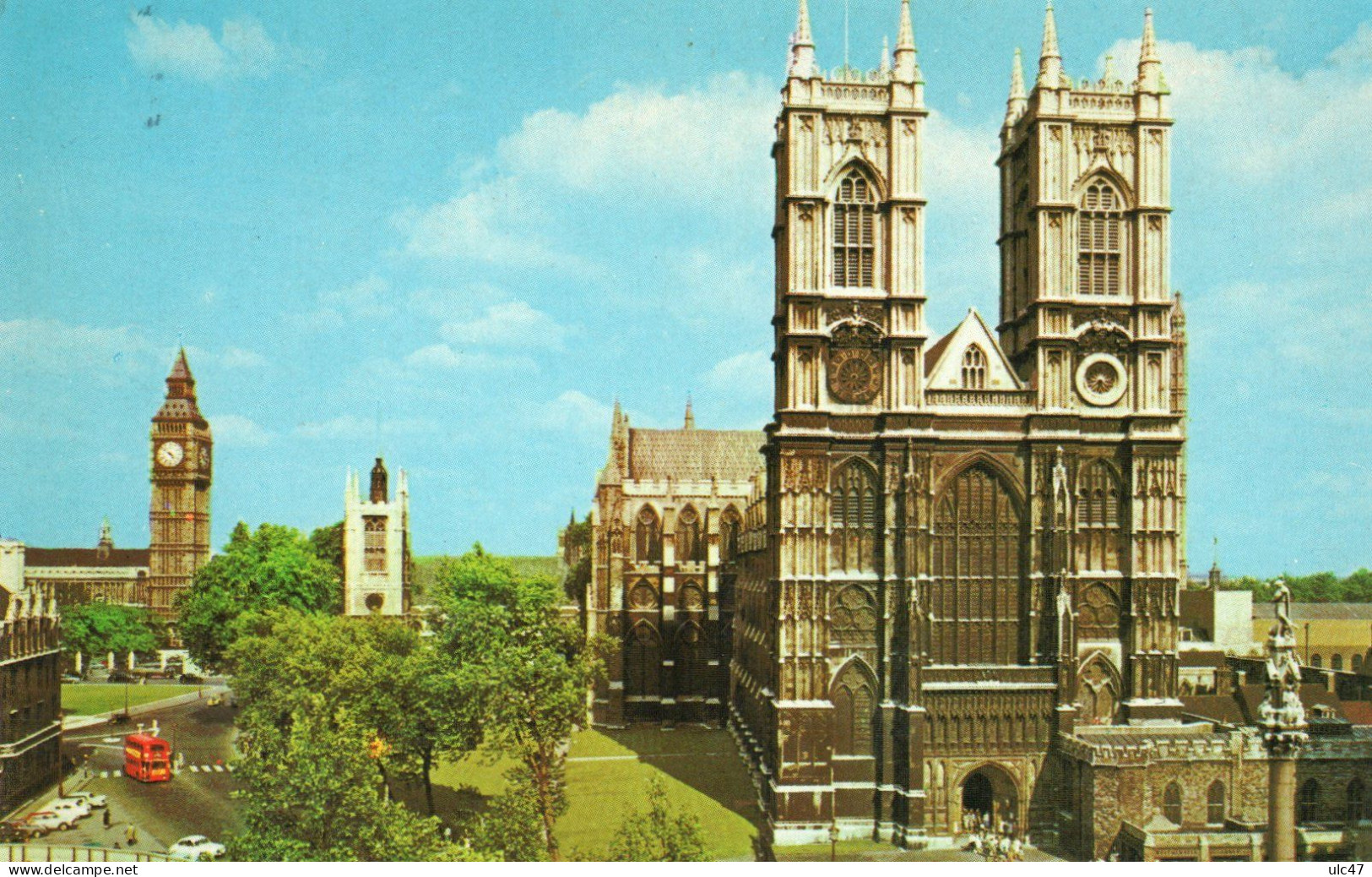 - WESTMINSTER ABBEY And BIG BEN.  LONDON. - Scan Verso - - Westminster Abbey