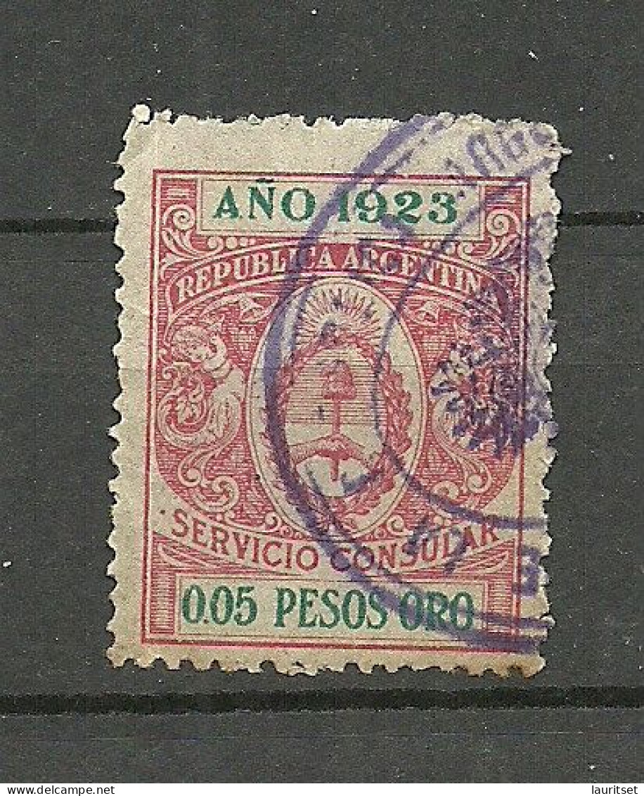 ARGENTINA Argentinien 1923 - Consular Tax Stamp O Servicio Consular - Service