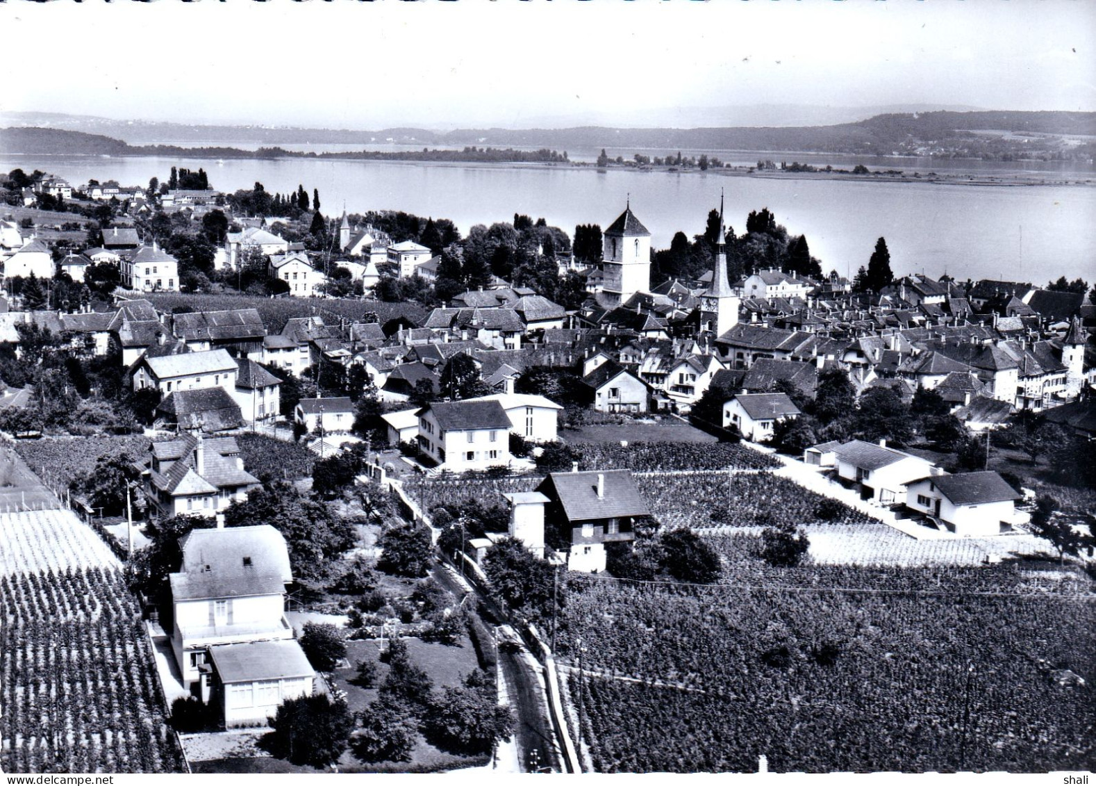 CPSM EN AVION AU DESSUS DE LA NEUVEVILLE - La Neuveville