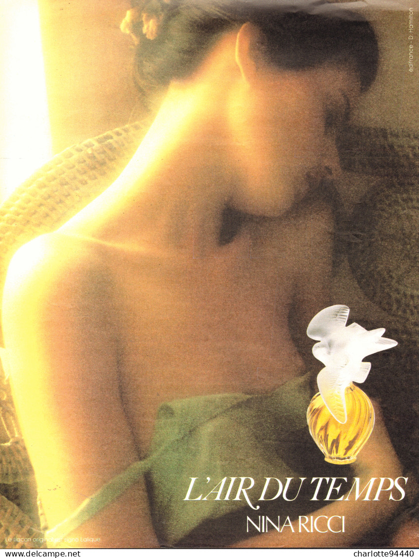 PUB PARFUM   ( L 'AIR DU TEMPS ) De " NINA RICCI " Par " DAVID HAMILTON " 1979  ( 41 ) - Zonder Classificatie