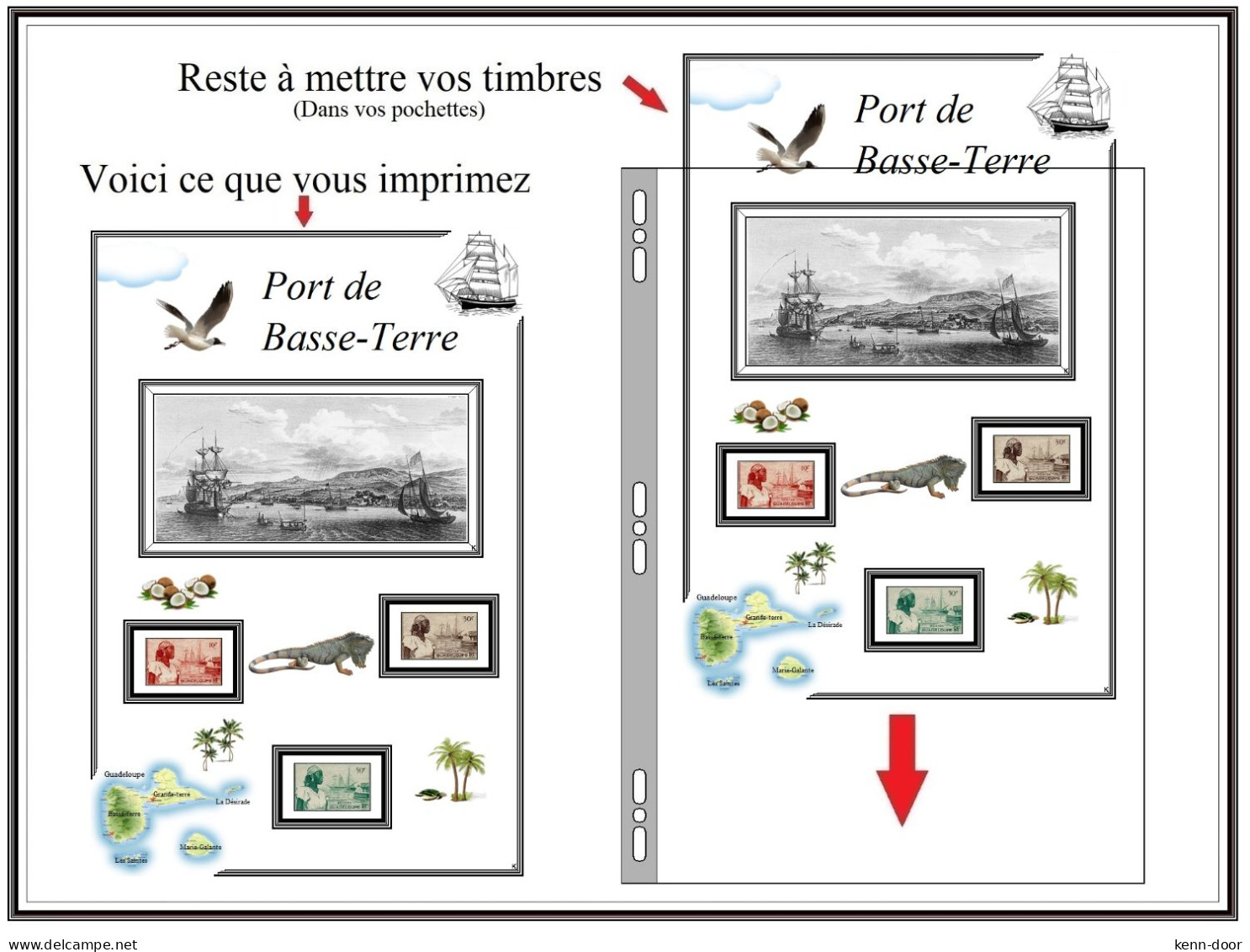 GUADELOUPE  Albums de timbres à imprimer   EDITION 2023