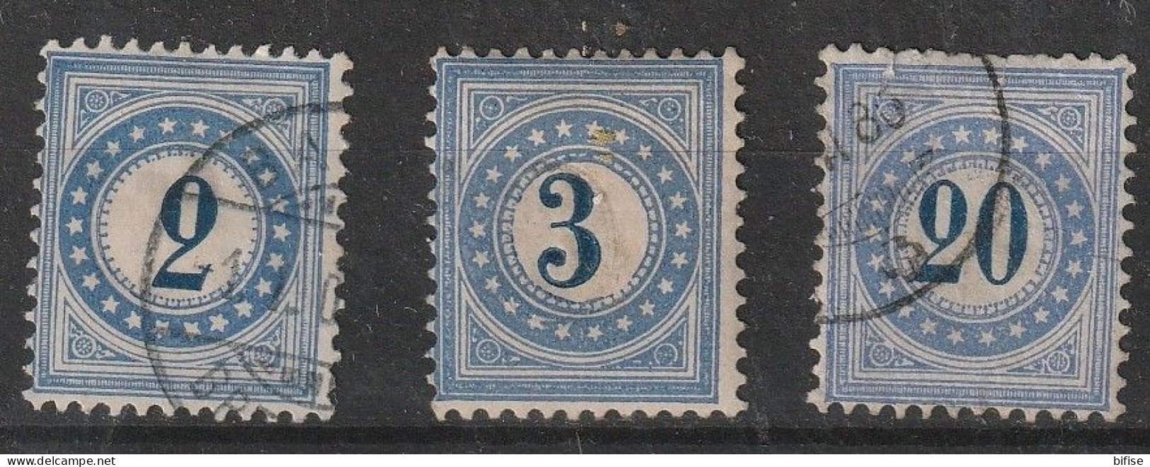 SUIZA TAXES 1878 - YV 2 - 3 - 6 - Steuermarken