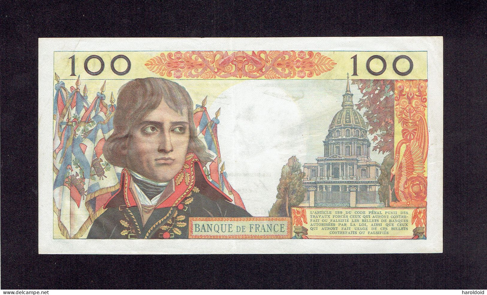 100 NF BONAPARTE - D.5-3-1959.D. - 2 TROUS D'EPINGLE - PLI VERTICAL PLI D'ANGLE - SUP à SPL - 100 NF 1959-1964 ''Bonaparte''