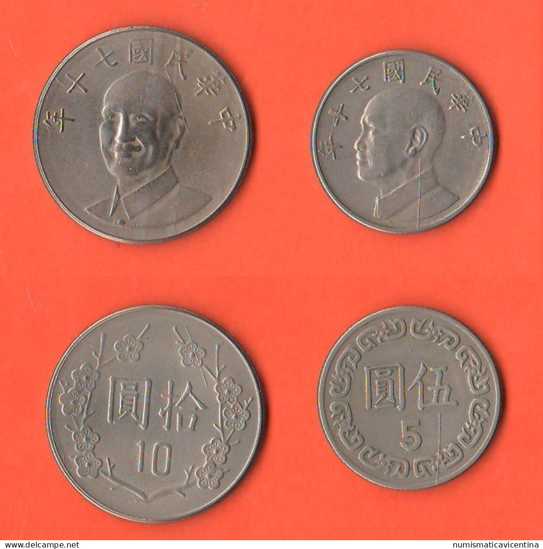Taiwan Cina 50 + 10 Dollars Chiang Kay -Sek Date Not Classified Nickel Coin - Taiwan